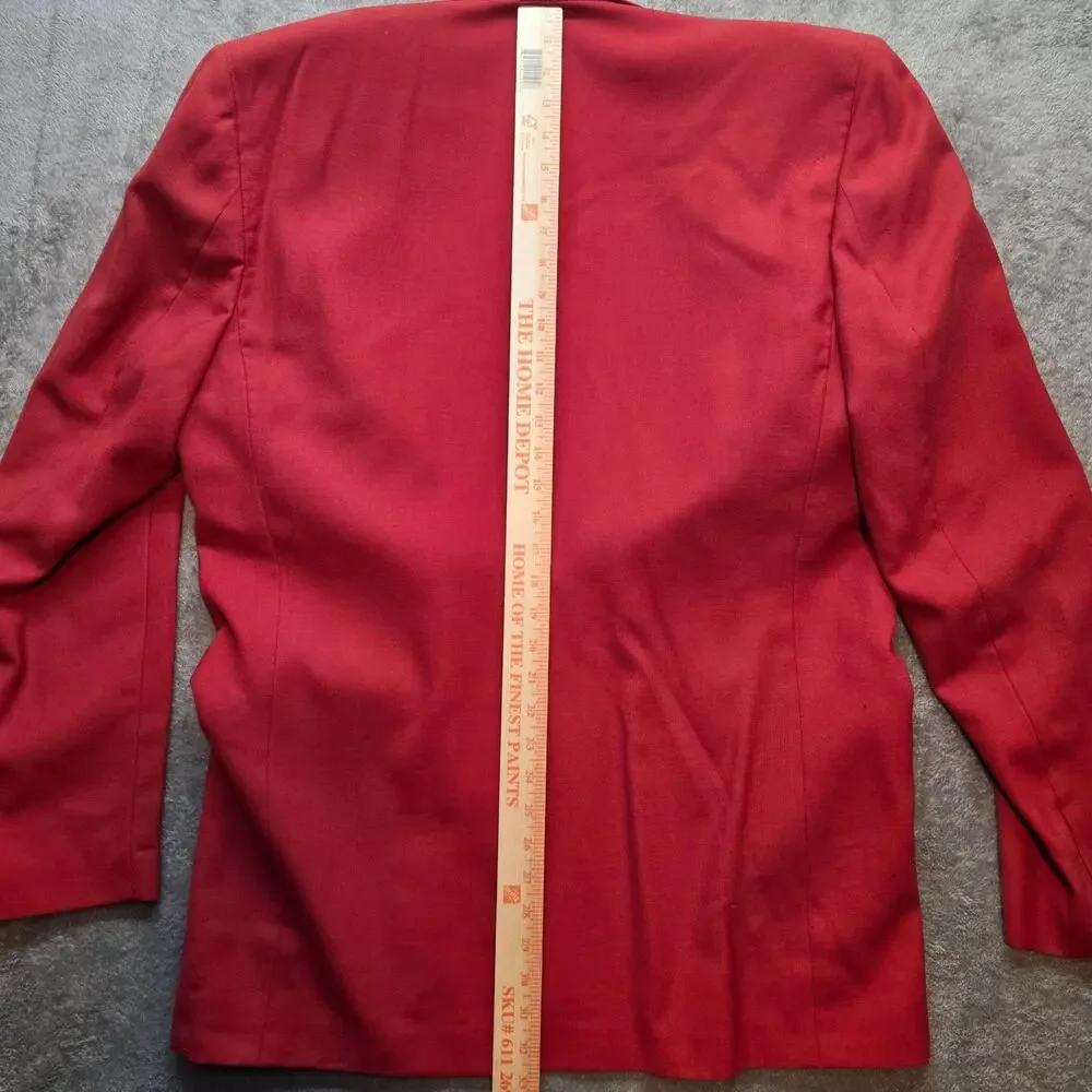 Christian Dior Vintage Blazer Mens L Red Classic Fit Notch Lapel Jacket FLAWS